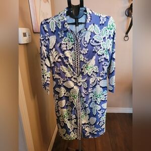 Talbots Blue, Green and White Floral Dress